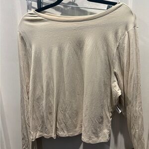 Old Navy Cream Long Sleeve Women's Top